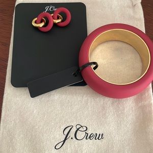 J. crew red bracelet / earring combo